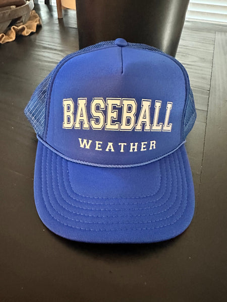 Baseball Weather DTF Printed Trucker Hat - S. M. & Co. Shirts & Tops