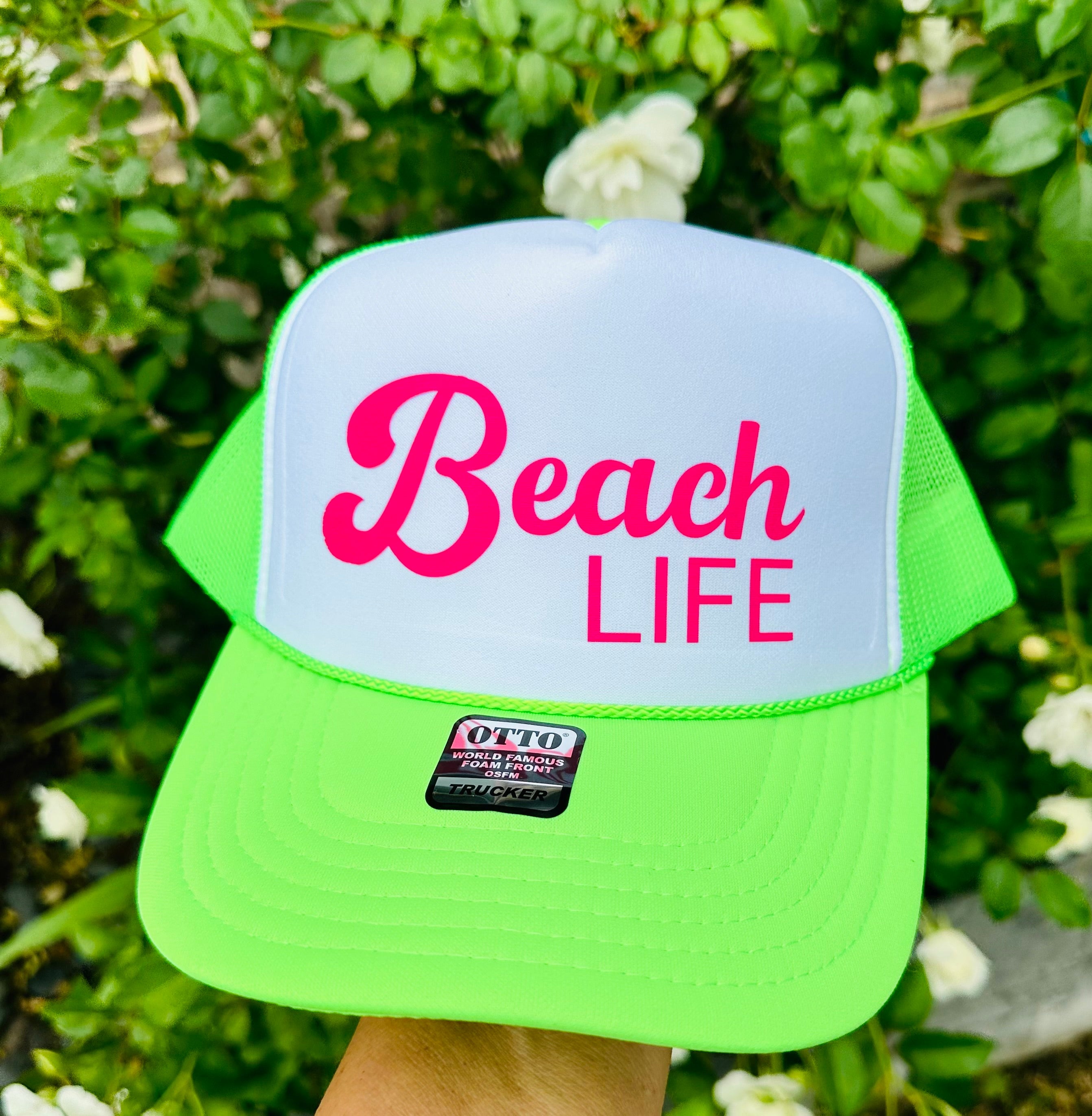 Beach Life DTF Printed Trucker Hat - S. M. & Co. Shirts & Tops