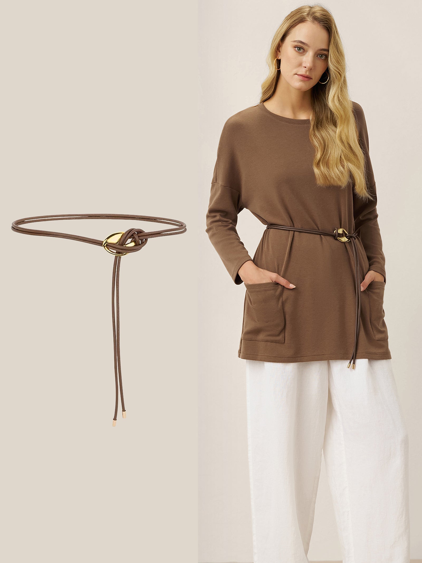 Recycled Leather Belt Versatile Styling Waist Accessory AURELIA