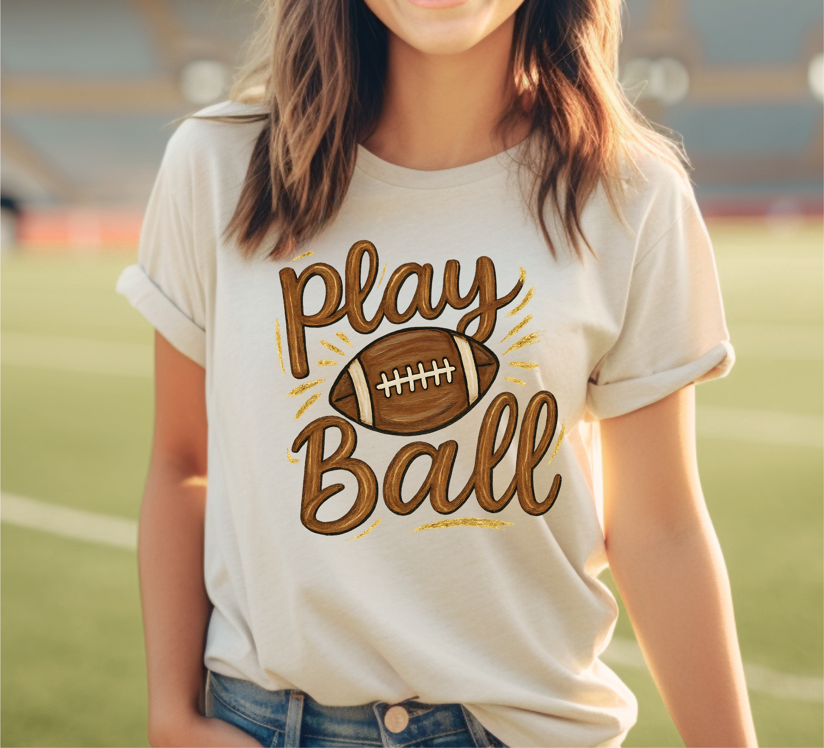 Play Ball- Football Graphic T-shirt