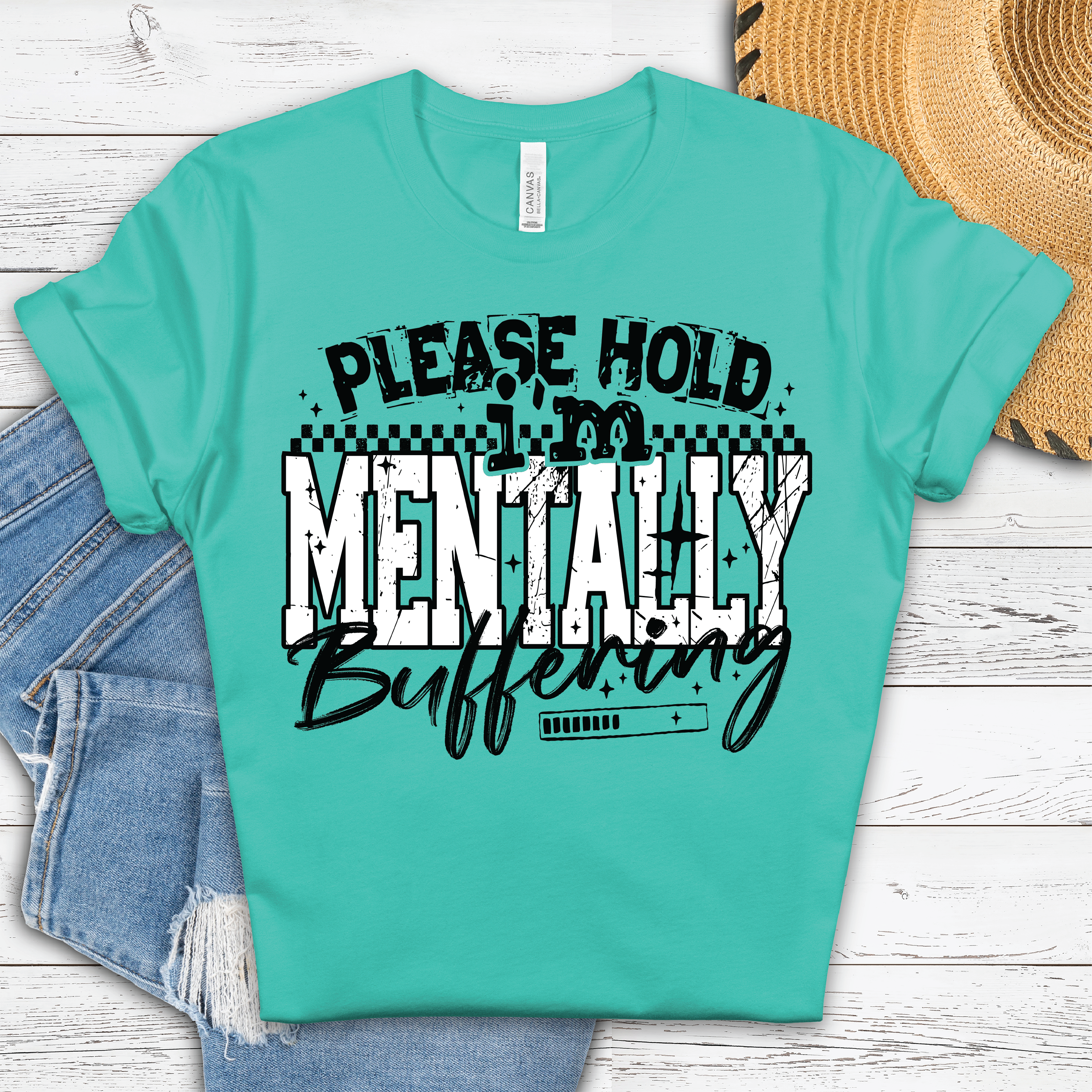 Please Hold Mentally Buffering Graphic Tee