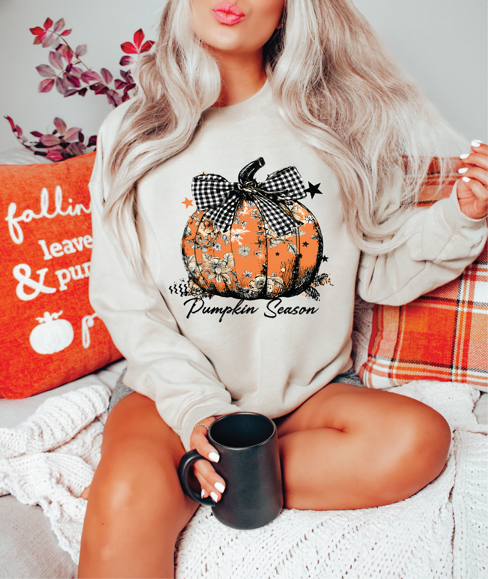 Pumpkin Season Floral Pumpkin- Fall Graphic Sweater