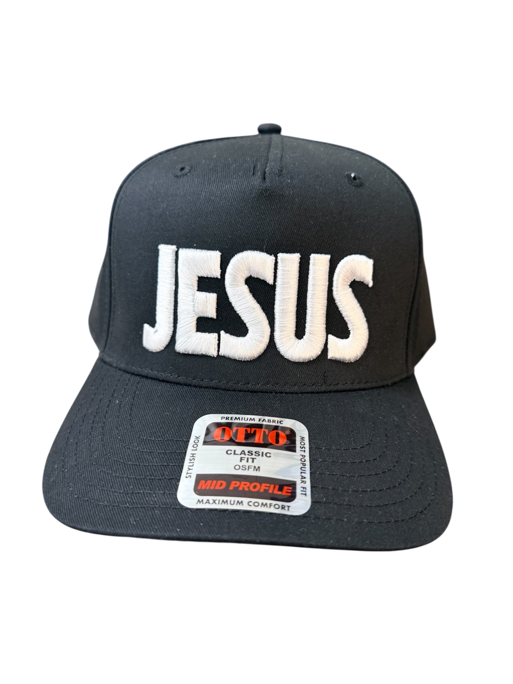 Jesus Puff Embroidered - Unisex Black Canvas Hat