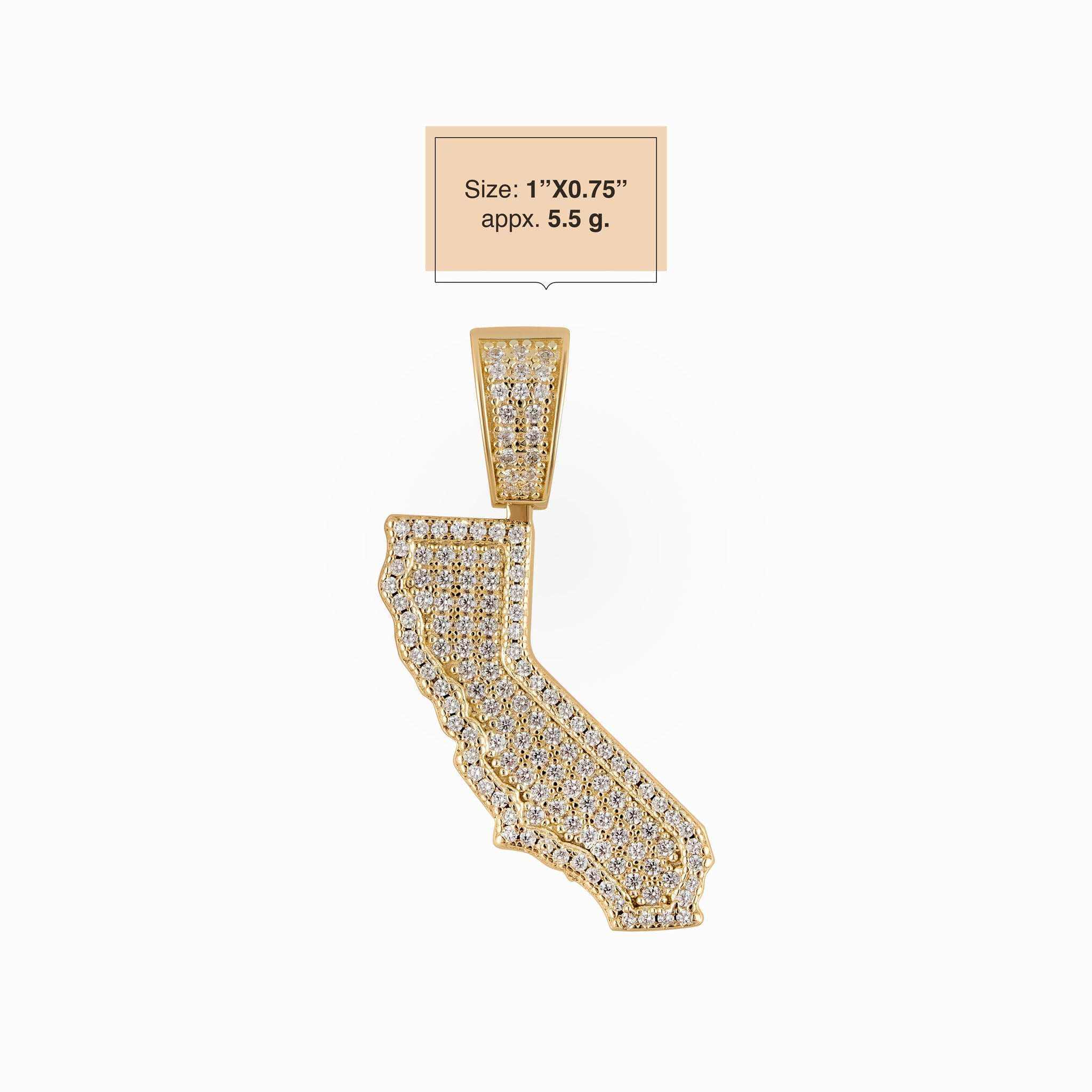 California State Pendant 925 Sterling Silver