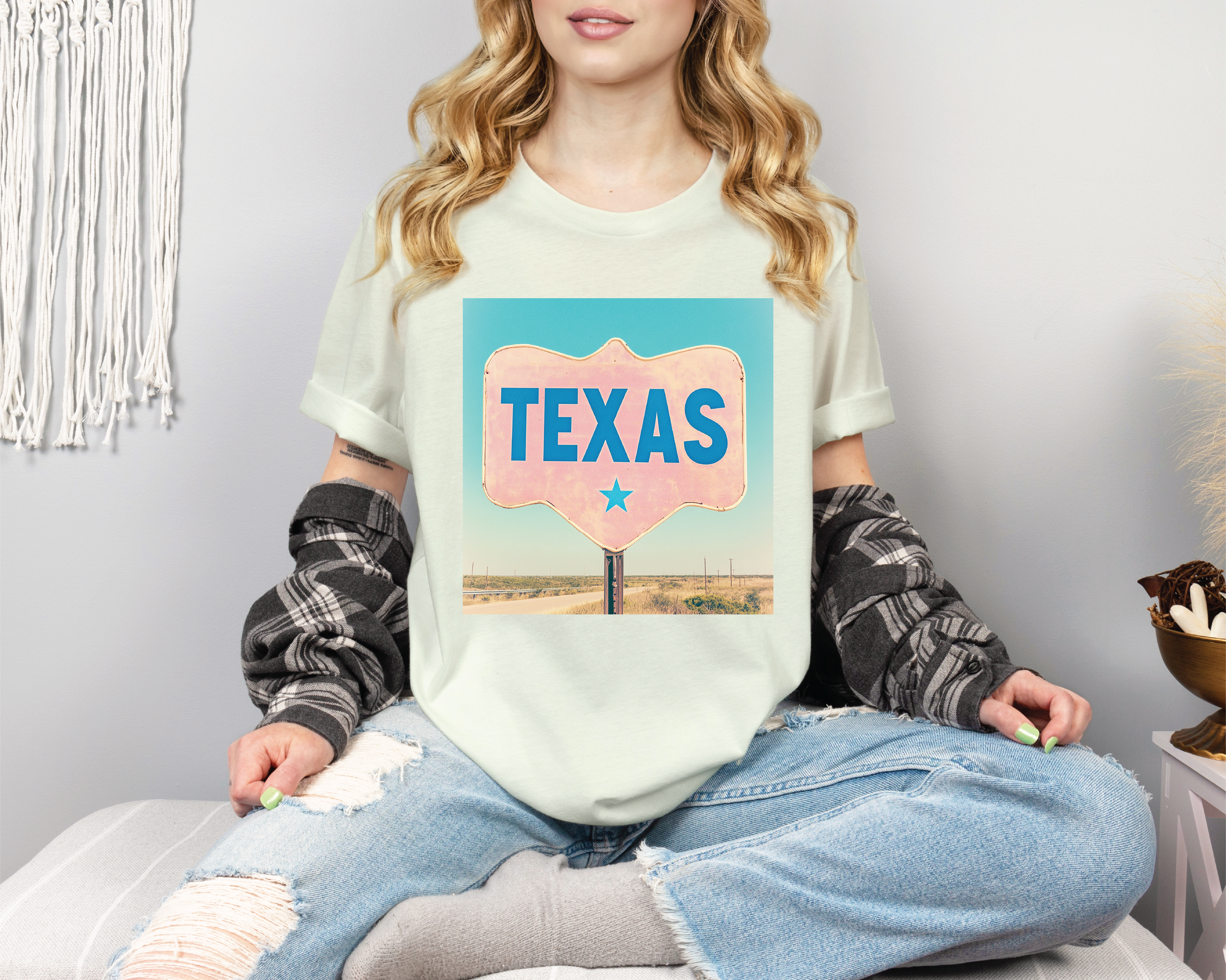 Pink Texas Road Sign