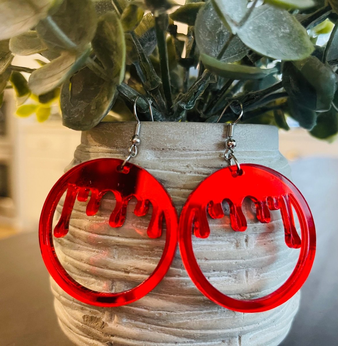 Acrylic Blood Dripping Earrings - S. M. & Co.