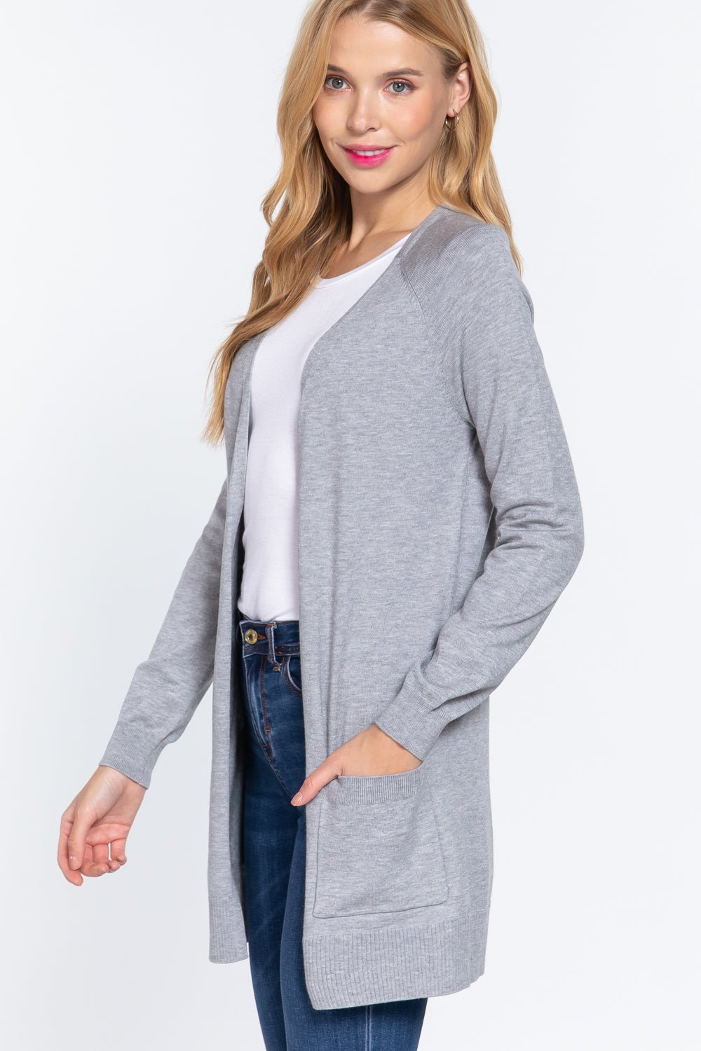 ACTIVE BASIC Open Front Long Sleeve Cardigan - S. M. & Co. Cardigan