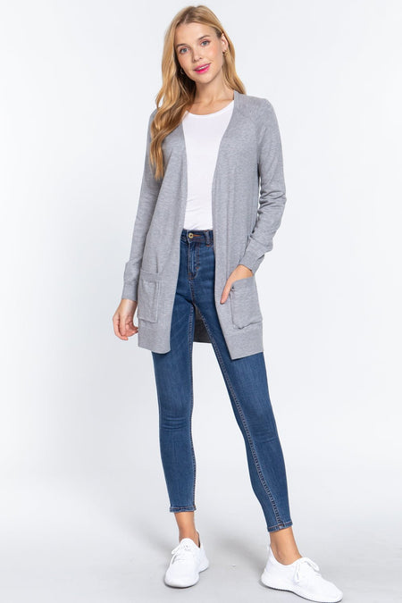 ACTIVE BASIC Open Front Long Sleeve Cardigan - S. M. & Co. Cardigan