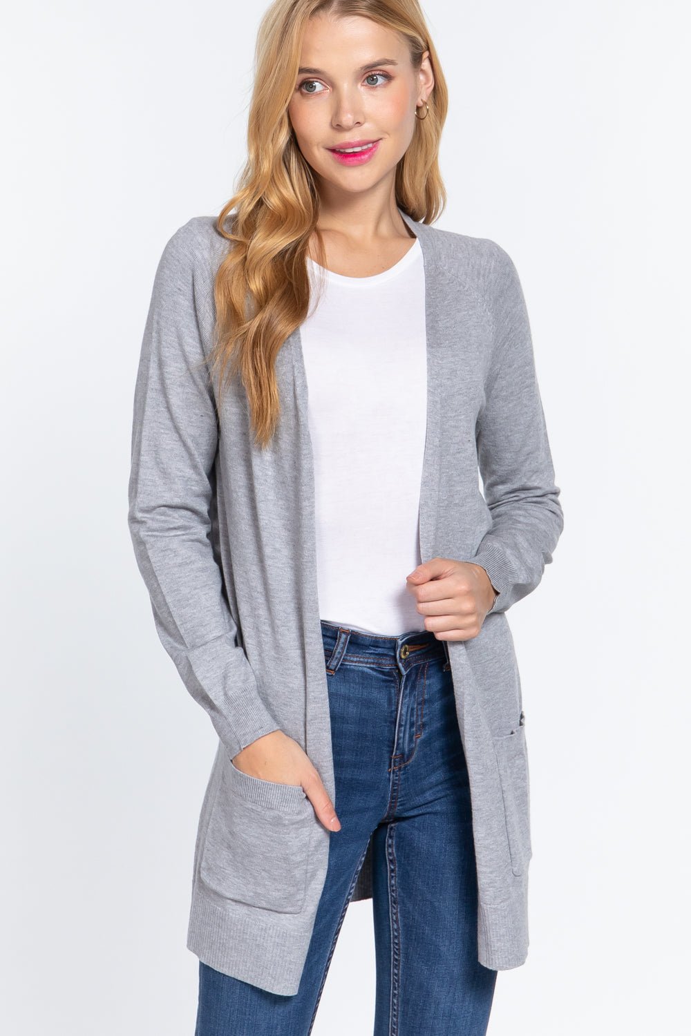 ACTIVE BASIC Open Front Long Sleeve Cardigan - S. M. & Co. Cardigan