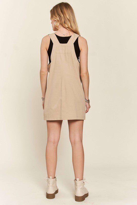 ADORA Adjustable Wide Strap Square Neck Overall Dress - S. M. & Co.