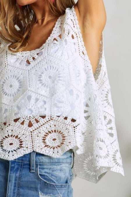 ADORA Crochet Wide Strap Knit Cover Up - S. M. & Co.