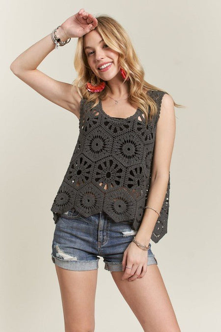 ADORA Crochet Wide Strap Tank - S. M. & Co.