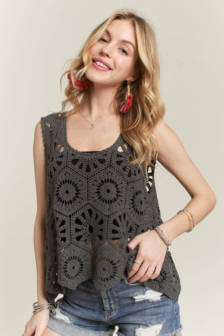 ADORA Crochet Wide Strap Tank - S. M. & Co.