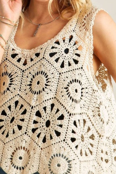 ADORA Crochet Wide Strap Tank - S. M. & Co.