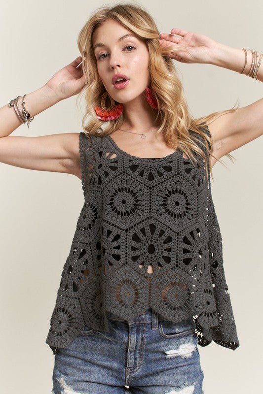 ADORA Crochet Wide Strap Tank - S. M. & Co.