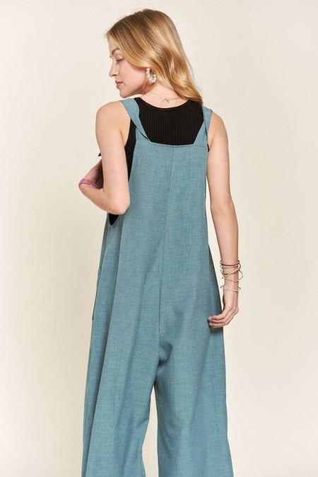 ADORA Knotted Wide Strap Wide Leg Overalls - S. M. & Co.