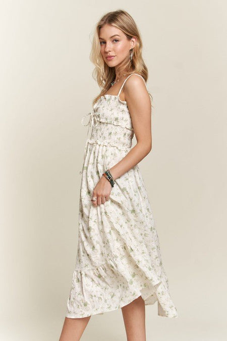 ADORA Smocked Floral Sweetheart Neck Cami Dress - S. M. & Co.