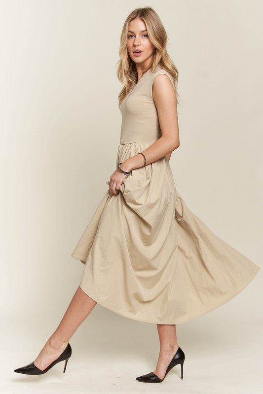 ADORA V - Neck Cap Sleeve Dress - S. M. & Co.