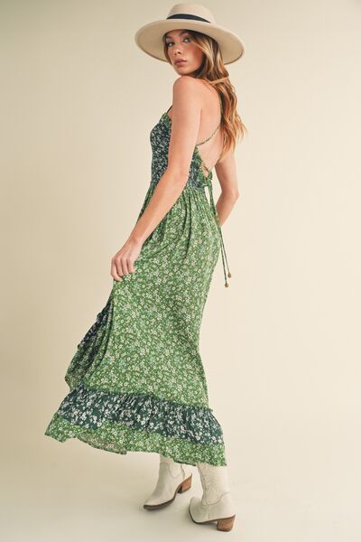 Aemi + Co Ditsy Floral Ruffled Hem Maxi Cami Dress - S. M. & Co.