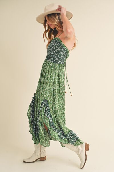 Aemi + Co Ditsy Floral Ruffled Hem Maxi Cami Dress - S. M. & Co.