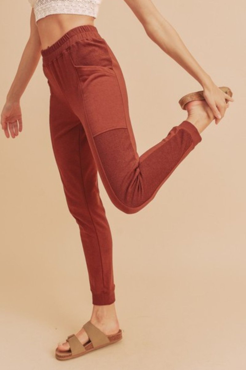 Aemi + Co Elastic Waist Joggers with Pockets - S. M. & Co.