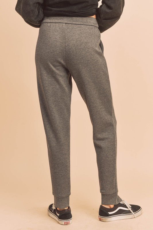 Aemi + Co Elastic Waist Joggers with Pockets - S. M. & Co.