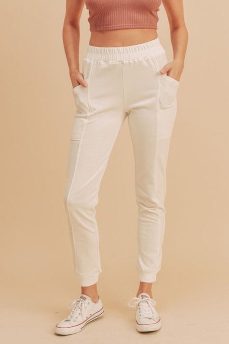 Aemi + Co Elastic Waist Joggers with Pockets - S. M. & Co.