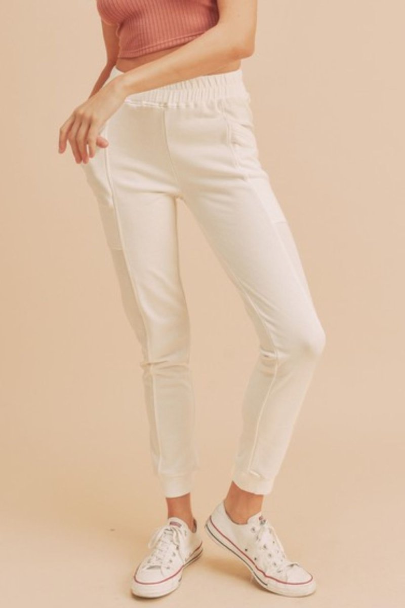 Aemi + Co Elastic Waist Joggers with Pockets - S. M. & Co.