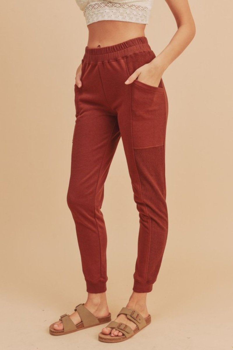 Aemi + Co Elastic Waist Joggers with Pockets - S. M. & Co.