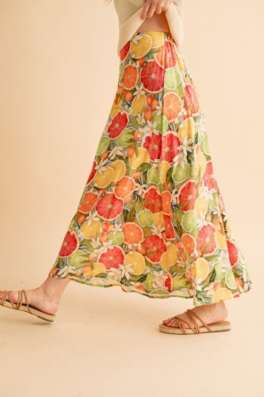 Aemi + Co Fruit Print Maxi Skirt - S. M. & Co.