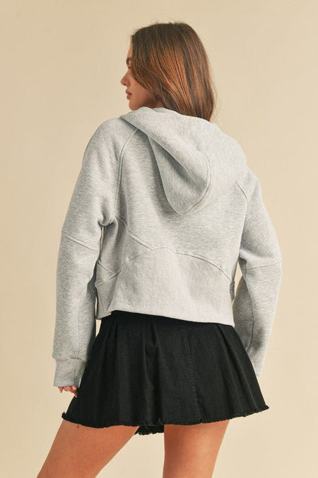 Aemi + Co Half Zip Raglan Sleeve Hoodie with Kangaroo Pocket - S. M. & Co.