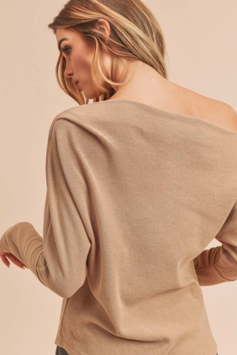 Aemi + Co One Shoulder Long Sleeve Knit Top - S. M. & Co.