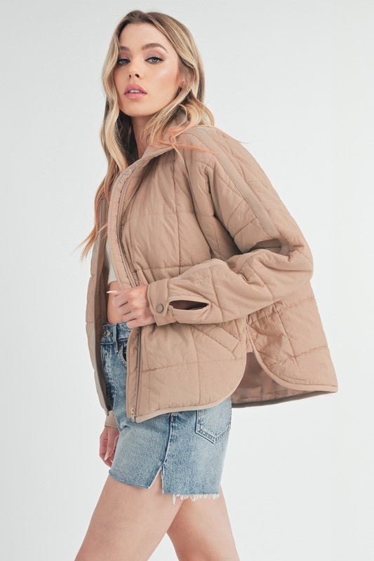 Aemi + Co Quilted Zip Up Puffer Jacket - S. M. & Co.