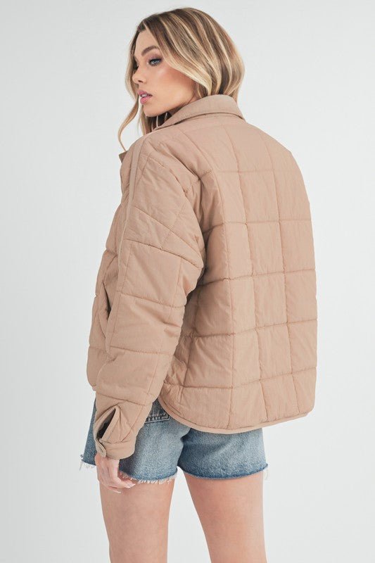 Aemi + Co Quilted Zip Up Puffer Jacket - S. M. & Co.