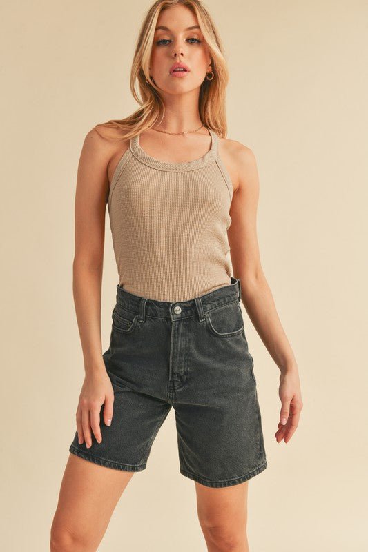 Aemi + Co Scoop Neck Ribbed Tank - S. M. & Co.