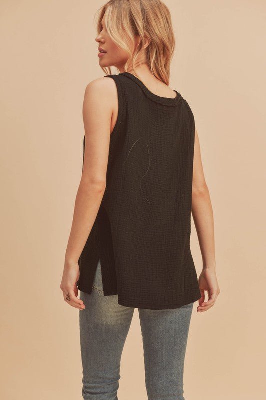 Aemi + Co V - Neck Wide Strap Tank - S. M. & Co.