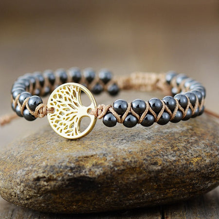 Alloy Natural Stone Braided Bracelet - S. M. & Co.