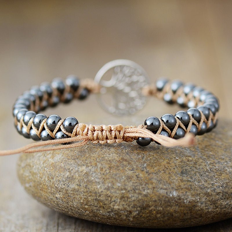 Alloy Natural Stone Braided Bracelet - S. M. & Co.