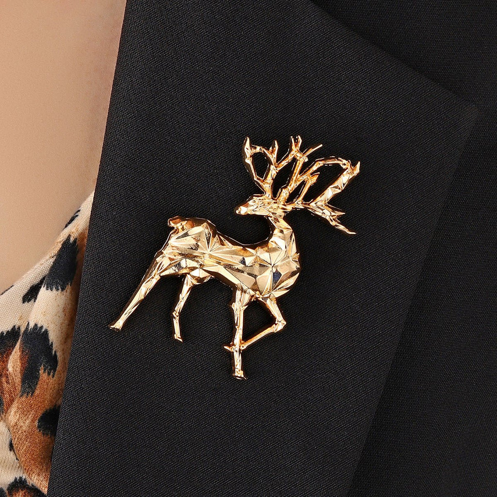 Alloy Reindeer Brooch - S. M. & Co.