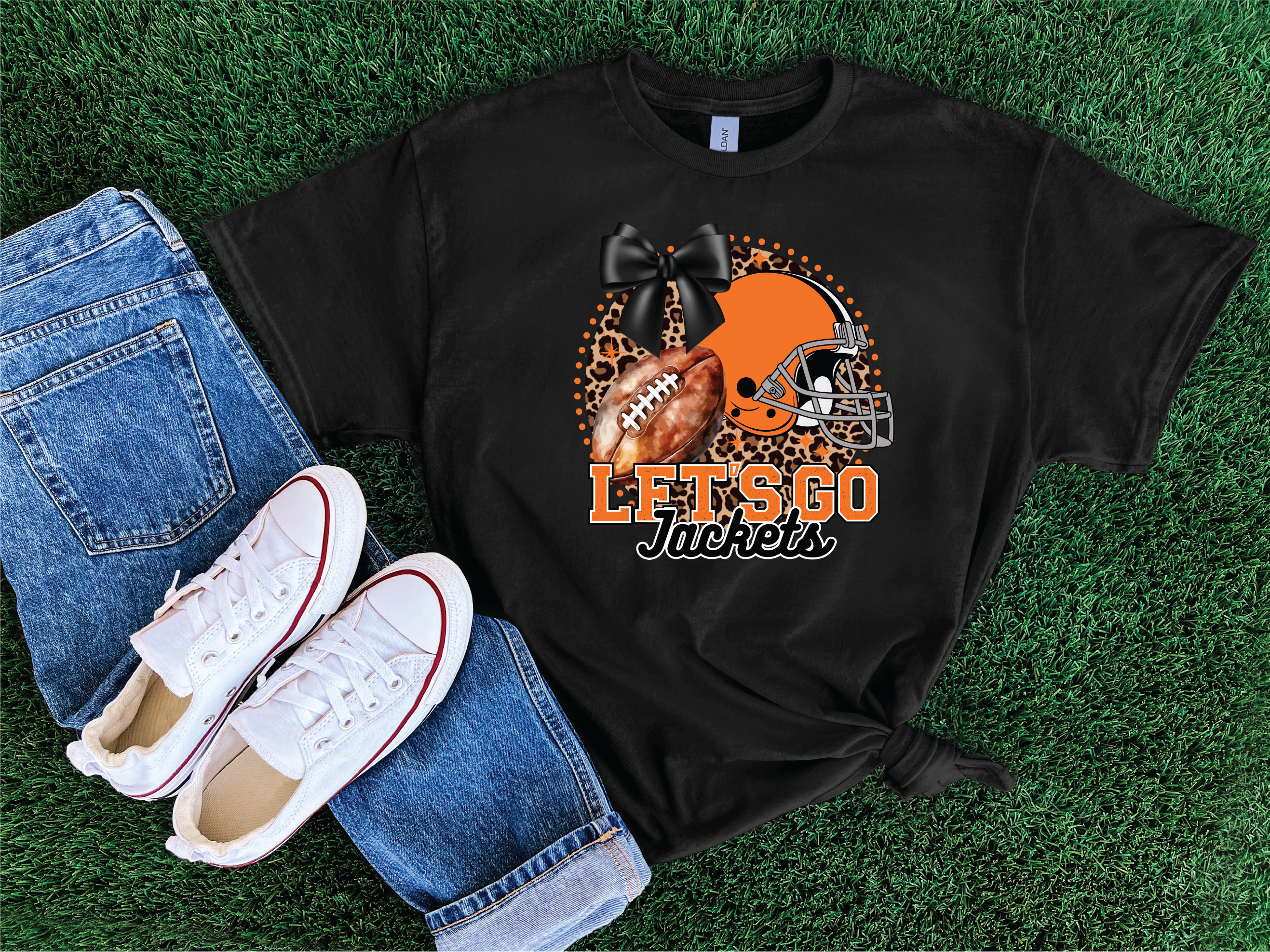 Let's Go School Spirit Tee- Football Graphic T-shirt