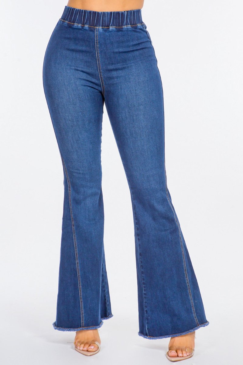 American Bazi High Waist Curvy Flare Jeans - S. M. & Co. Flare Jeans