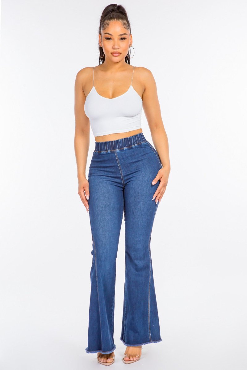 American Bazi High Waist Curvy Flare Jeans - S. M. & Co. Flare Jeans