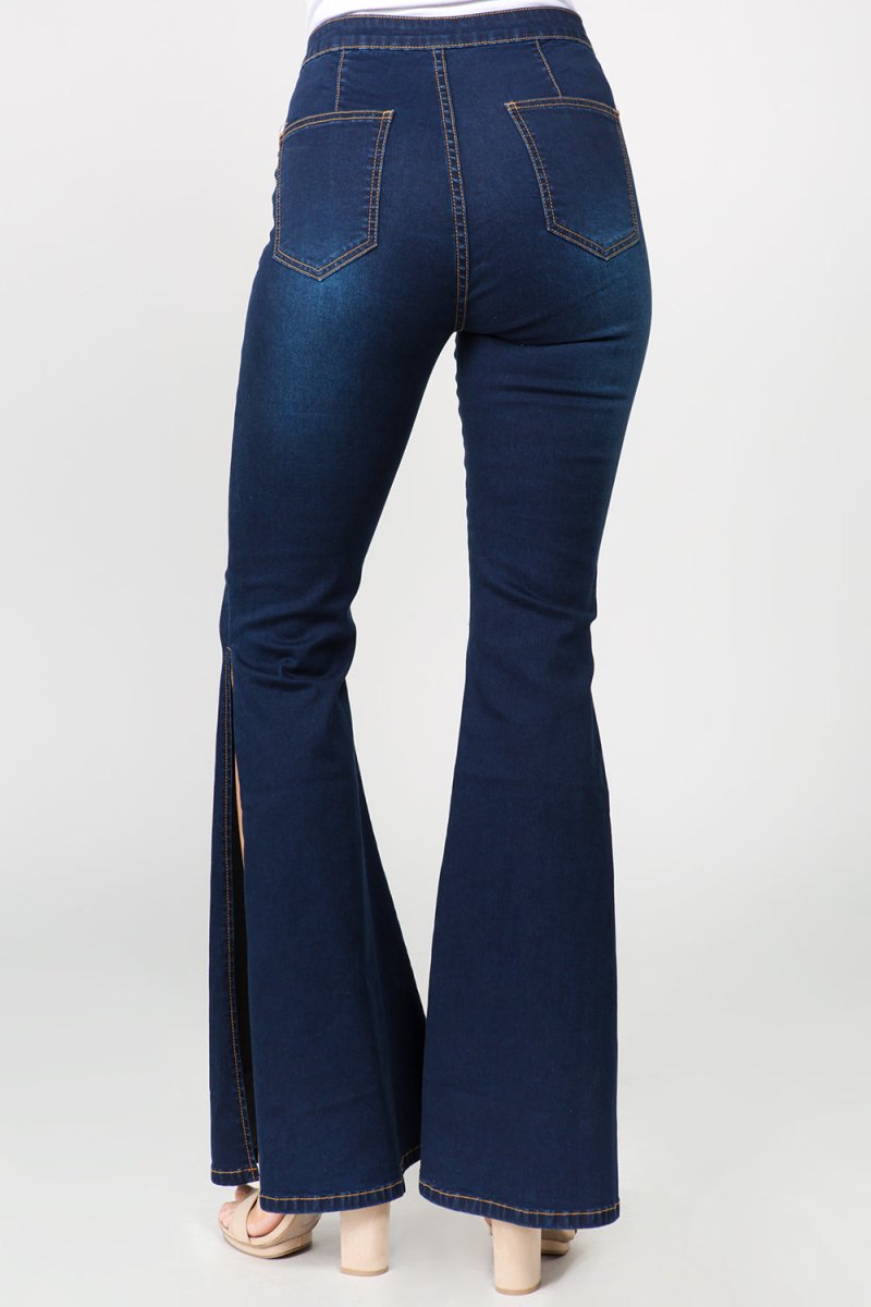 American Bazi Side Slit Flare Jeans - S. M. & Co. Flare Jeans