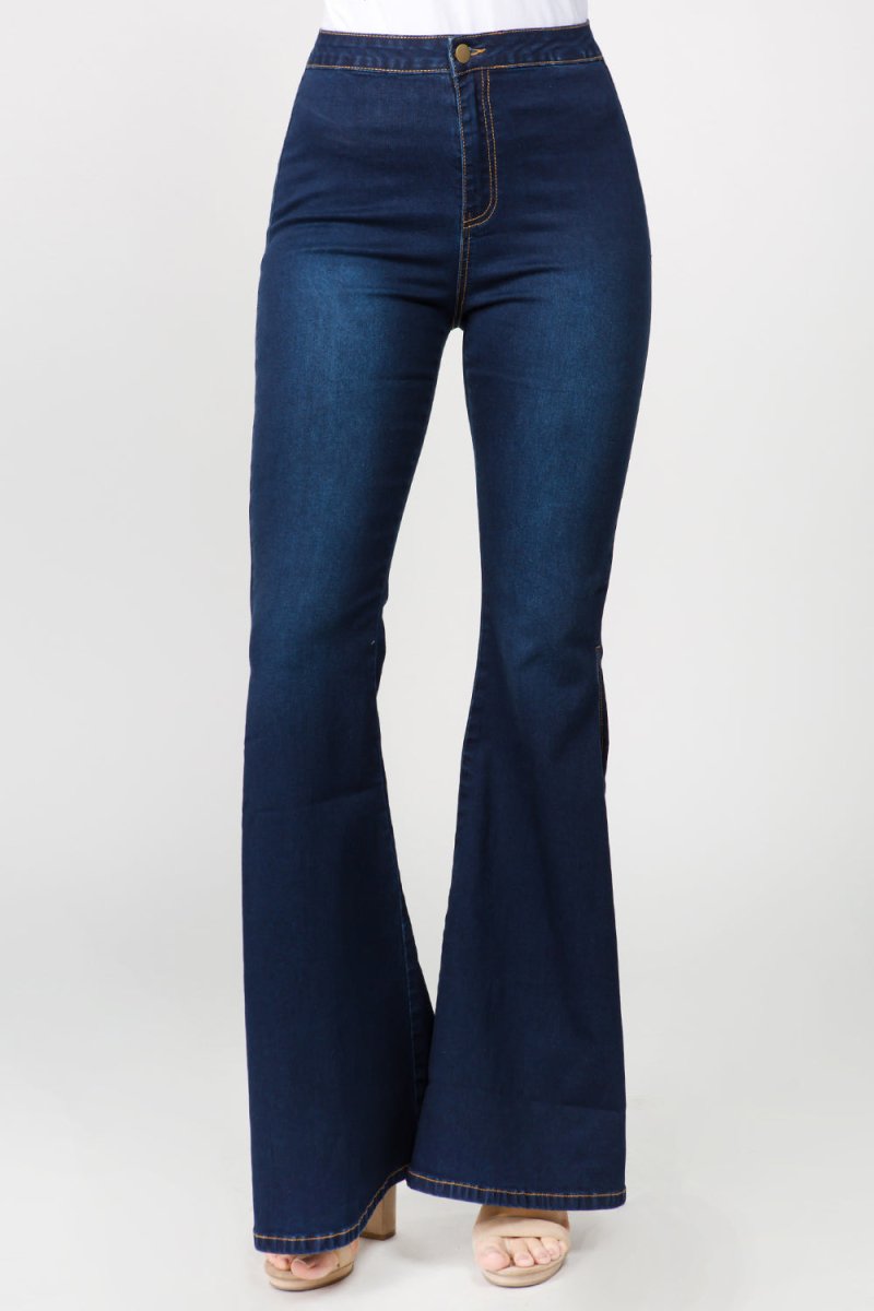 American Bazi Side Slit Flare Jeans - S. M. & Co. Flare Jeans