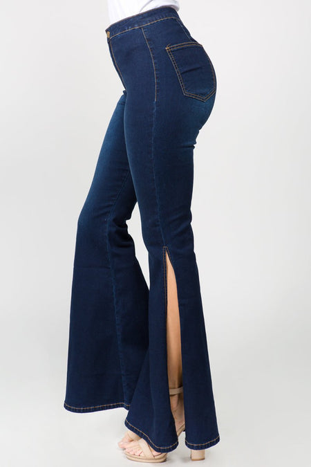 American Bazi Side Slit Flare Jeans - S. M. & Co. Flare Jeans