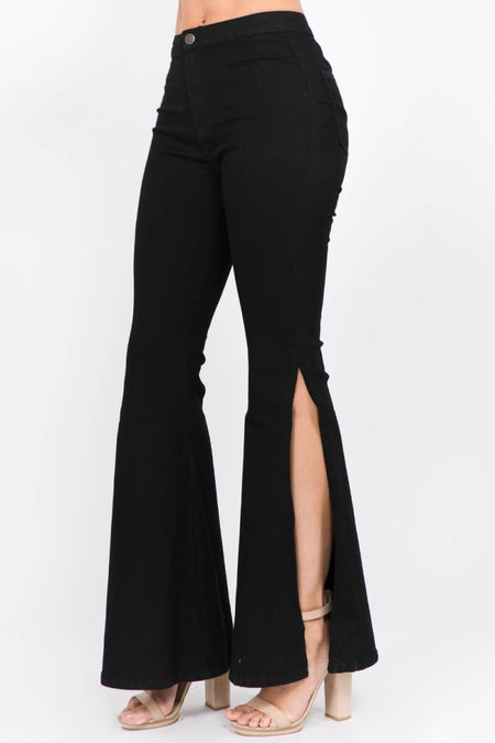 American Bazi Side Slit Flare Jeans - S. M. & Co. Flare Jeans