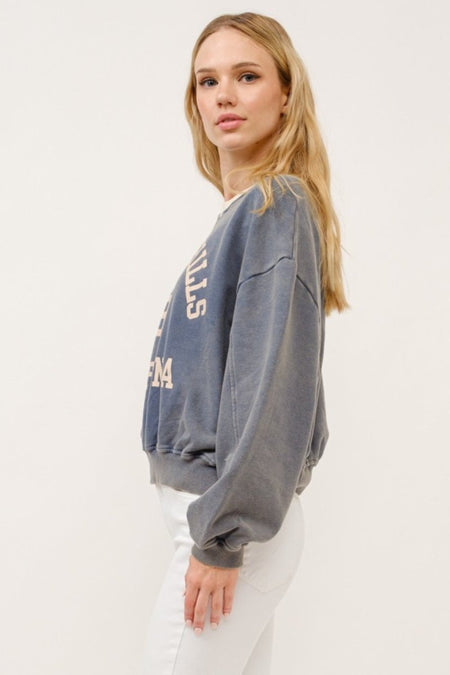 And The Why BEVERLY HILLS 92 CALIFORNIA Contrast Crop Sweatshirt - S. M. & Co.