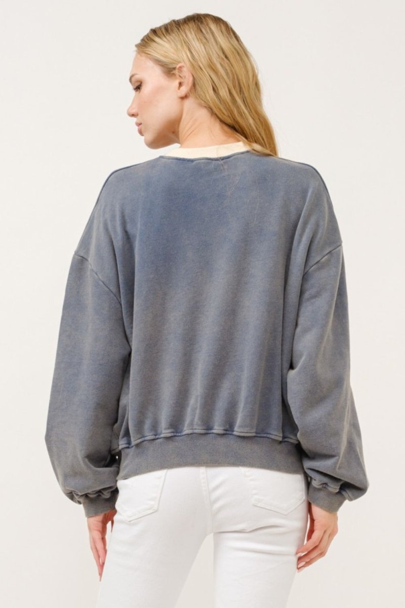 And The Why BEVERLY HILLS 92 CALIFORNIA Contrast Crop Sweatshirt - S. M. & Co.