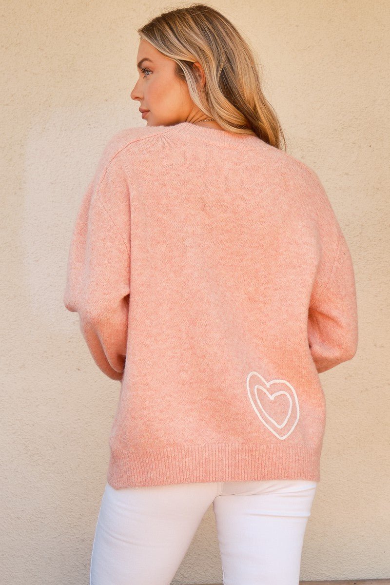 And The Why WIFEY & Heart Round Neck Sweater - S. M. & Co.