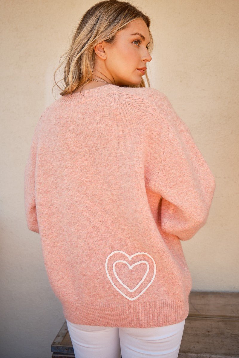 And The Why WIFEY & Heart Round Neck Sweater - S. M. & Co.